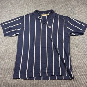 Vesi Sportswear Shirt Men's XL Kentucky Wildcats Polo Navy Blue White Striped